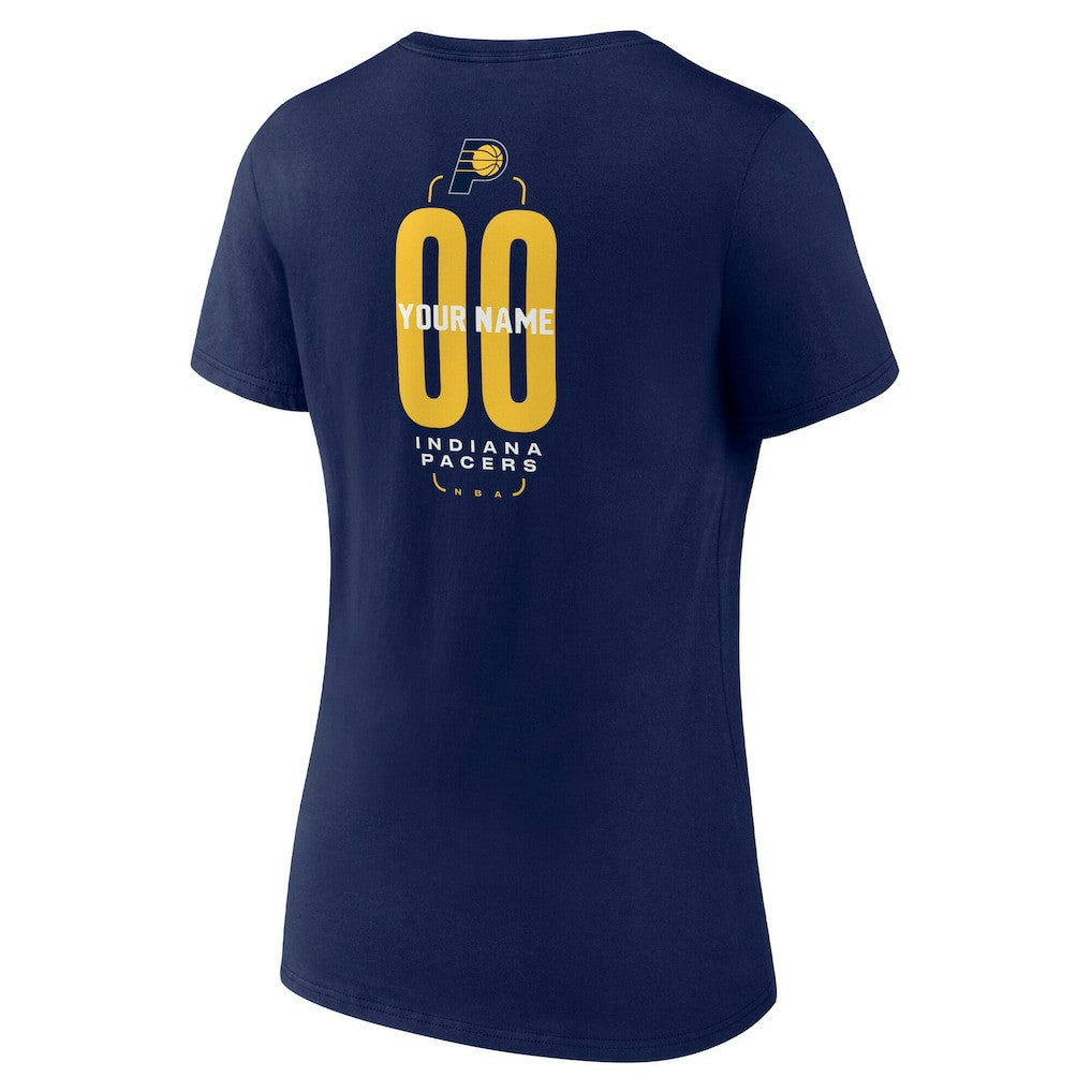 Navy Indiana Pacers Women's Center Court Name & Number Custom V-Neck T-Shirt | NBA