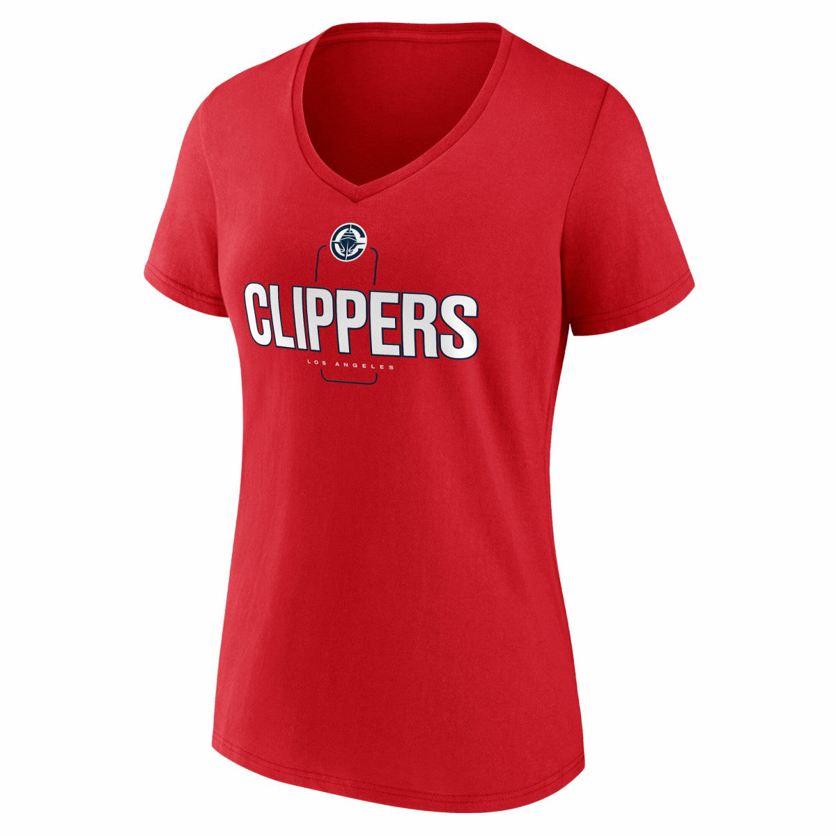 Red LA Clippers Women's Center Court Name & Number Custom V-Neck T-Shirt | NBA