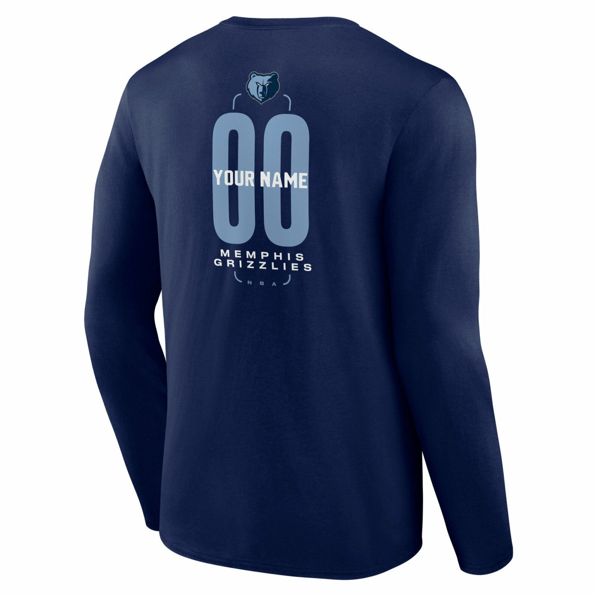Navy Memphis Grizzlies Center Court Name & Number Custom Long Sleeve T-Shirt | NBA