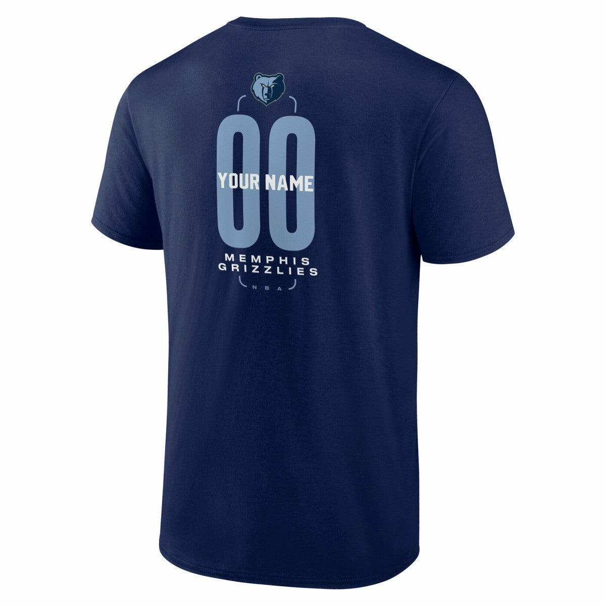 Navy Memphis Grizzlies Center Court Name & Number Custom T-Shirt | NBA