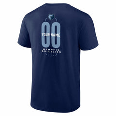 Navy Memphis Grizzlies Center Court Name & Number Custom T-Shirt | NBA