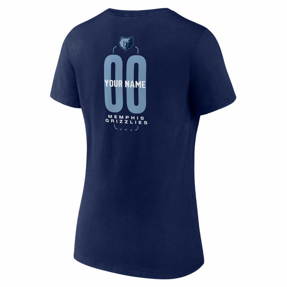 Navy Memphis Grizzlies Women's Center Court Name & Number Custom V-Neck T-Shirt | NBA