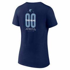Navy Memphis Grizzlies Women's Center Court Name & Number Custom V-Neck T-Shirt | NBA