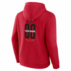 Red Miami Heat Center Court Name & Number Custom Hoodie | NBA