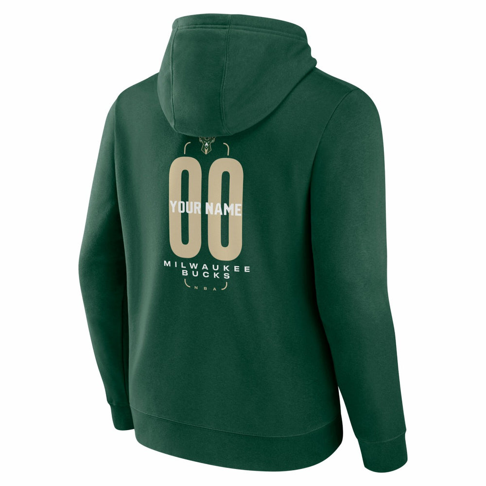 Hunter Green Milwaukee Bucks Center Court Name & Number Custom Hoodie | NBA