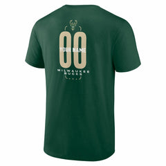 Hunter Green Milwaukee Bucks Center Court Name & Number Custom T-Shirt | NBA