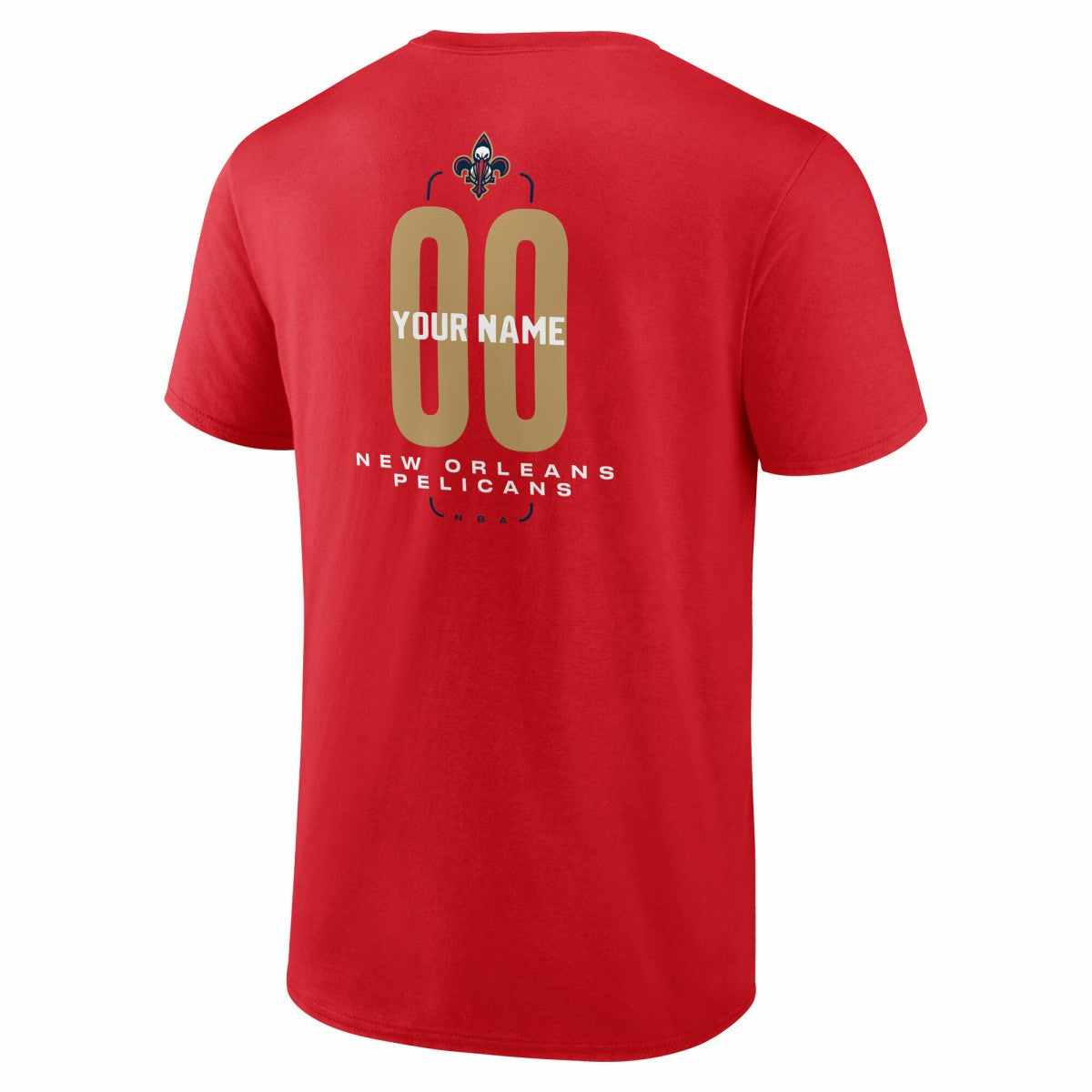 Red New Orleans Pelicans Center Court Name & Number Custom T-Shirt | NBA