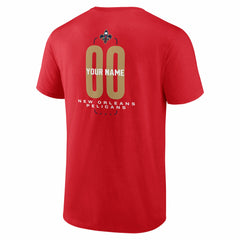 Red New Orleans Pelicans Center Court Name & Number Custom T-Shirt | NBA