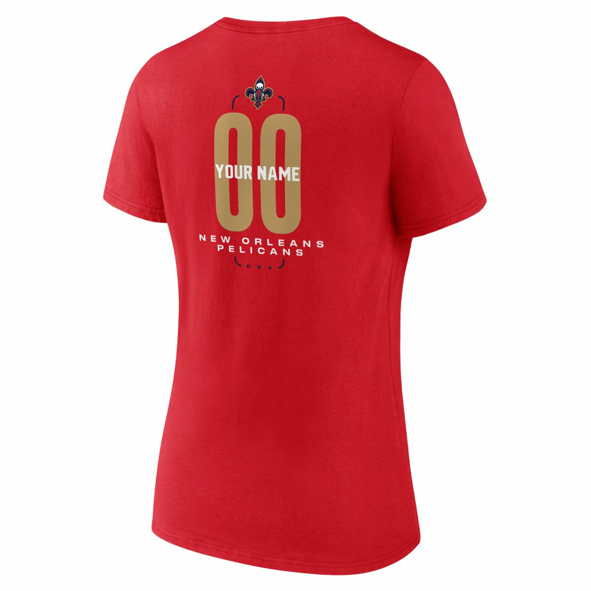 Red New Orleans Pelicans Women's Center Court Name & Number Custom V-Neck T-Shirt | NBA