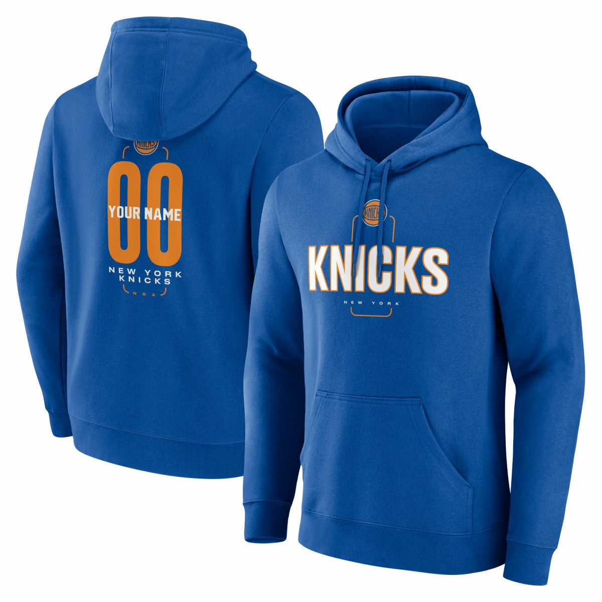 Blue New York Knicks Center Court Name & Number Custom Hoodie | NBA