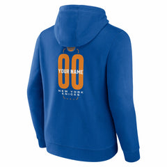 Blue New York Knicks Center Court Name & Number Custom Hoodie | NBA