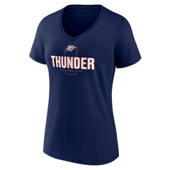 Navy Oklahoma City Thunder Women's Center Court Name & Number Custom V-Neck T-Shirt | NBA