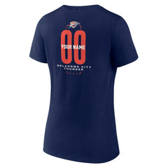Navy Oklahoma City Thunder Women's Center Court Name & Number Custom V-Neck T-Shirt | NBA