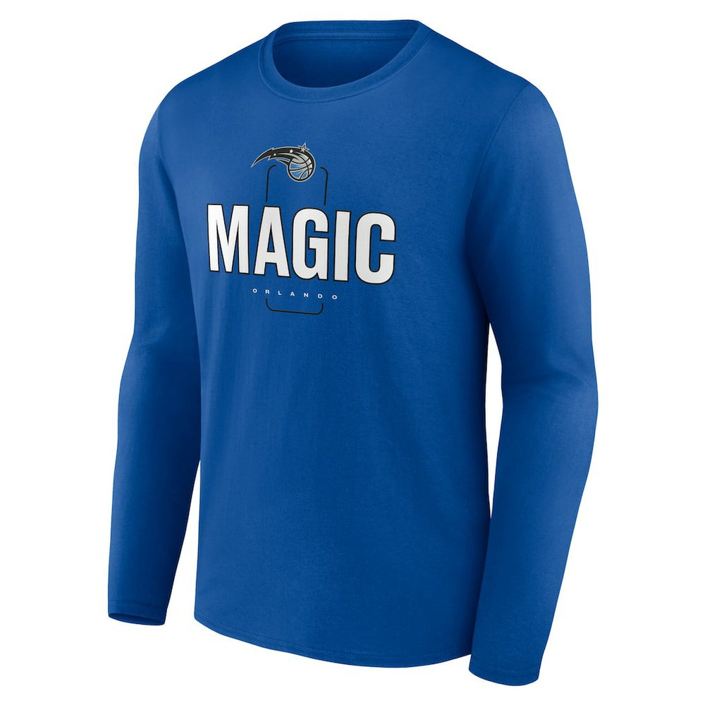 Blue Orlando Magic Center Court Name & Number Custom Long Sleeve T-Shirt | NBA