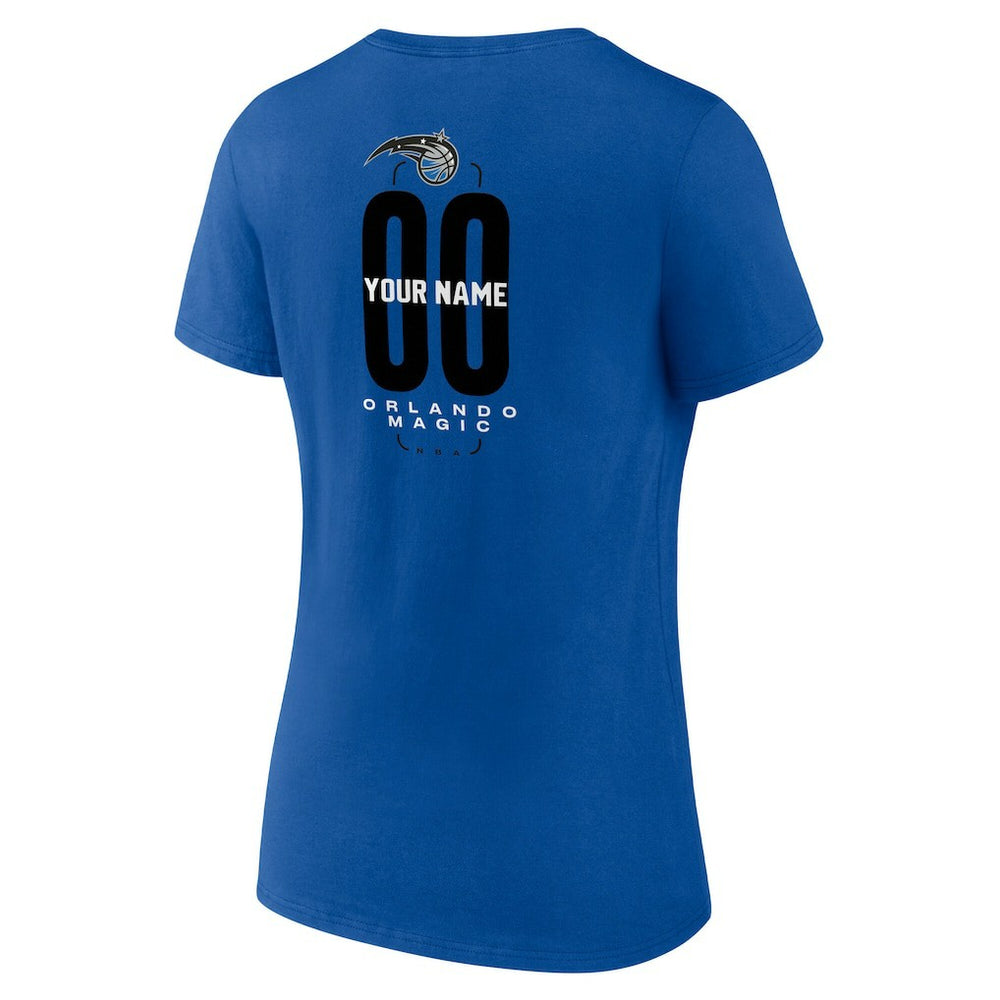 Blue Orlando Magic Women's Center Court Name & Number Custom V-Neck T-Shirt | NBA
