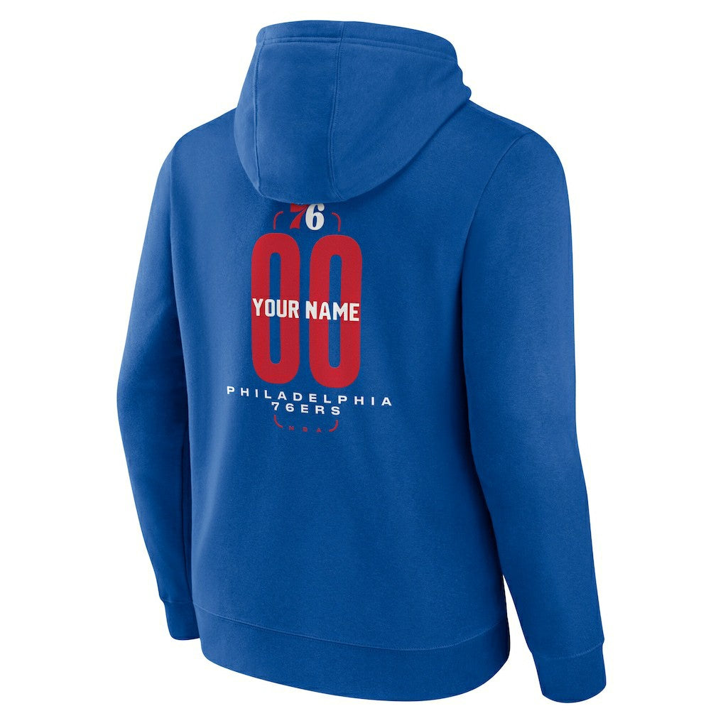 Royal Philadelphia 76ers Center Court Name & Number Custom Hoodie | NBA