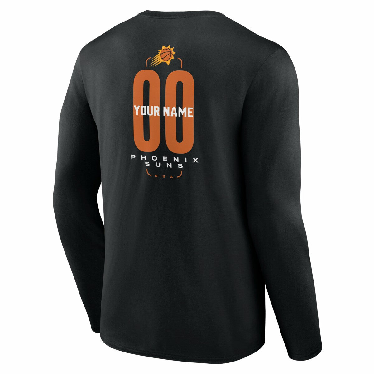 Black Phoenix Suns Center Court Name & Number Custom Long Sleeve T-Shirt | NBA