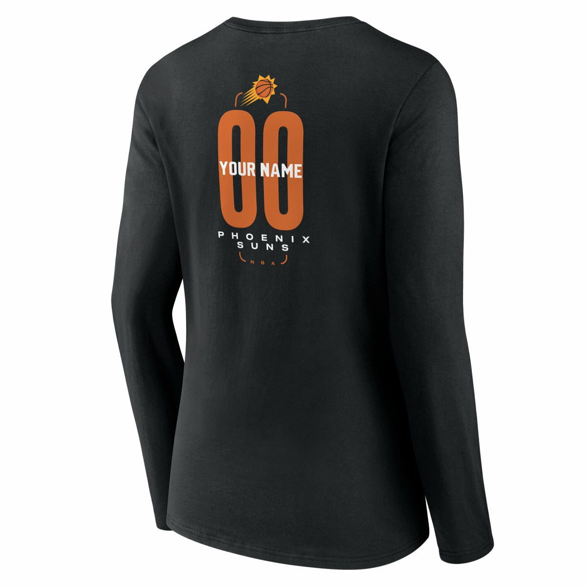 Black Phoenix Suns Women's Center Court Name & Number Custom Long Sleeve V-Neck T-Shirt | NBA