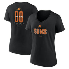 Black Phoenix Suns Women's Center Court Name & Number Custom V-Neck T-Shirt sale | NBA
