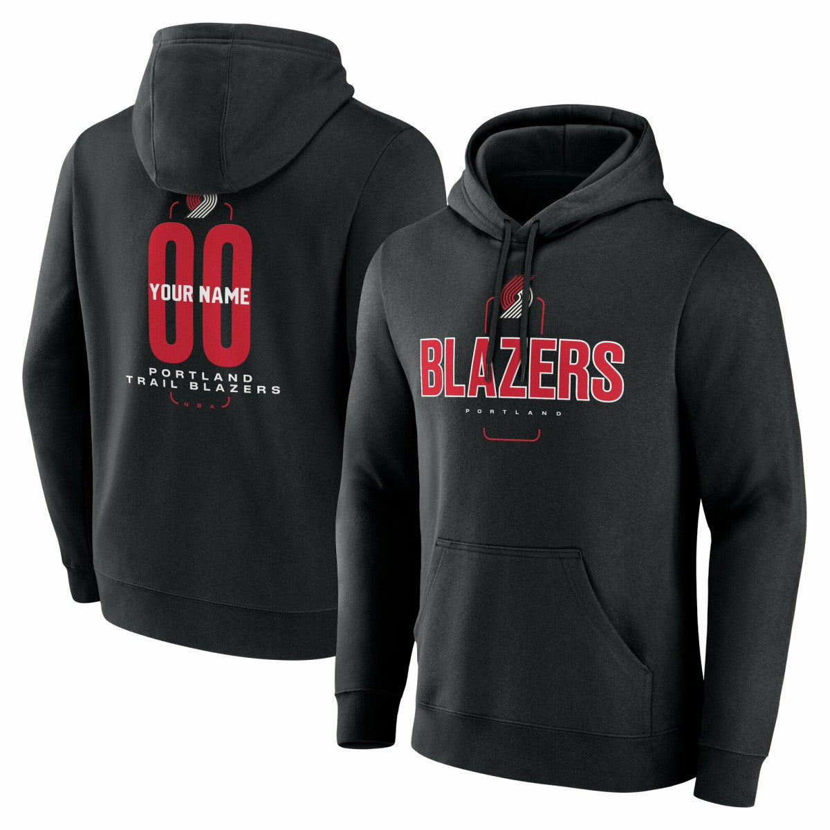 Black Portland Trail Blazers Center Court Name & Number Custom Hoodie | NBA