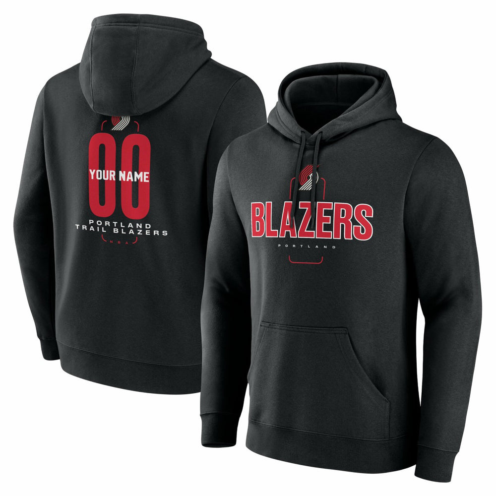 Black Portland Trail Blazers Center Court Name & Number Custom Hoodie | NBA