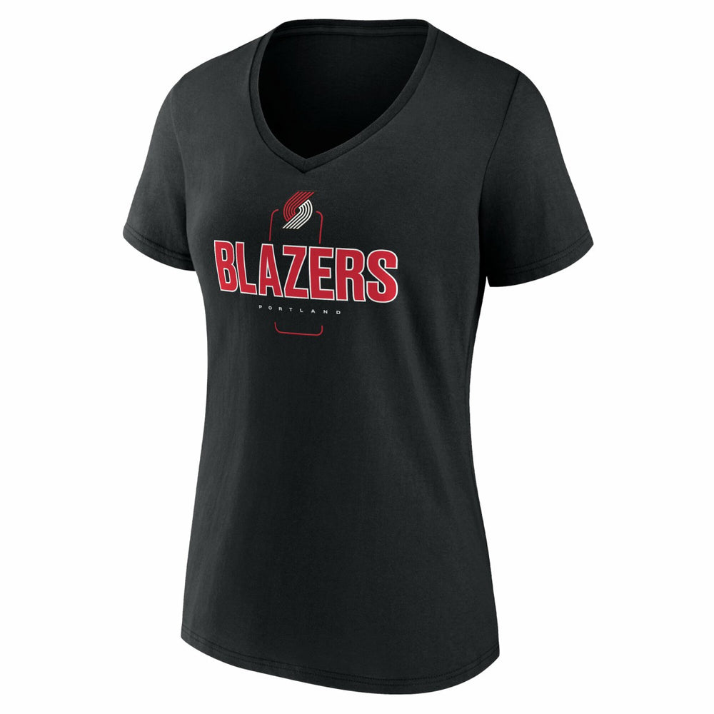 Black Portland Trail Blazers Women's Center Court Name & Number Custom V-Neck T-Shirt | NBA