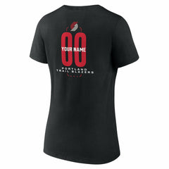 Black Portland Trail Blazers Women's Center Court Name & Number Custom V-Neck T-Shirt | NBA