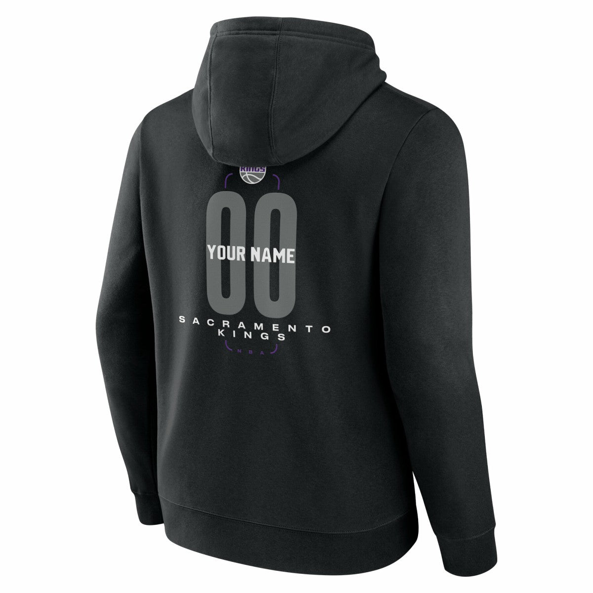 Black Sacramento Kings Center Court Name & Number Custom Hoodie | NBA