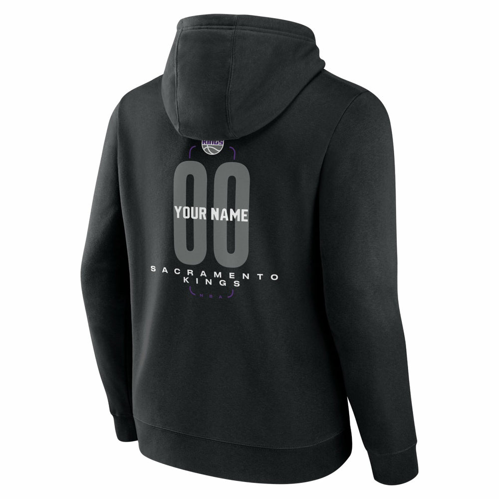 Black Sacramento Kings Center Court Name & Number Custom Hoodie | NBA