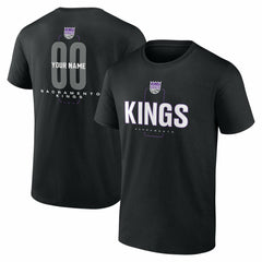 Black Sacramento Kings Center Court Name & Number Custom T-Shirt | NBA