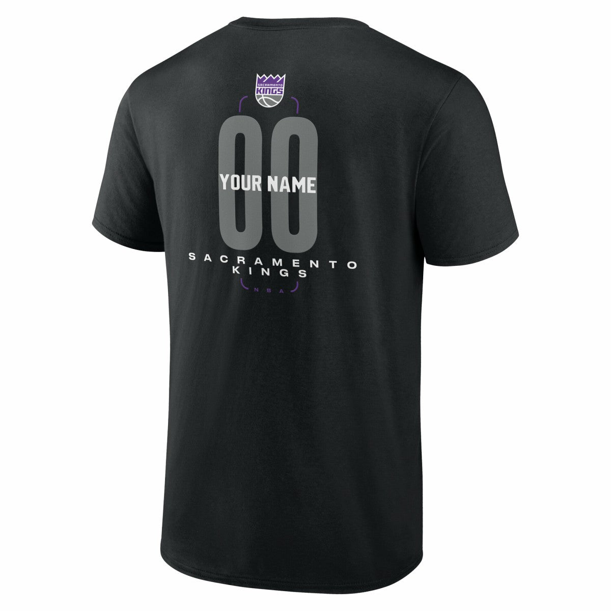 Black Sacramento Kings Center Court Name & Number Custom T-Shirt | NBA