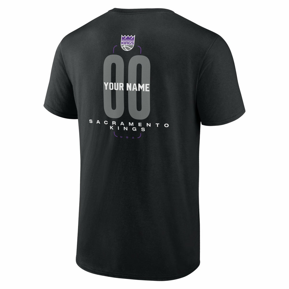 Black Sacramento Kings Center Court Name & Number Custom T-Shirt | NBA