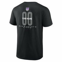 Black Sacramento Kings Center Court Name & Number Custom T-Shirt | NBA