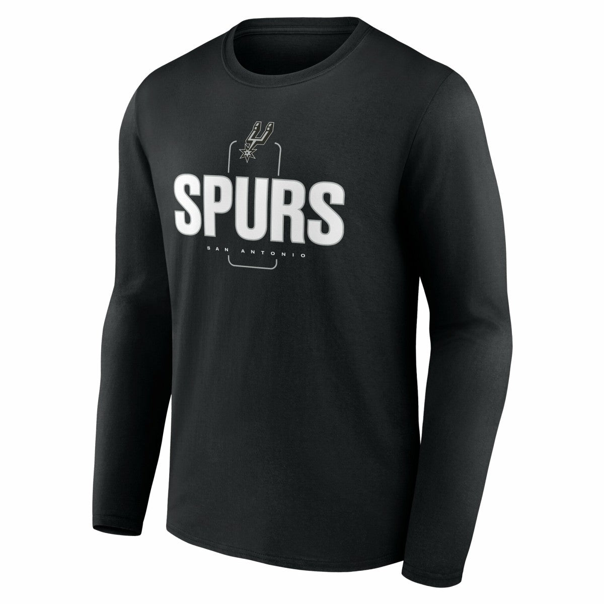 Black San Antonio Spurs Center Court Name & Number Custom Long Sleeve T-Shirt | NBA