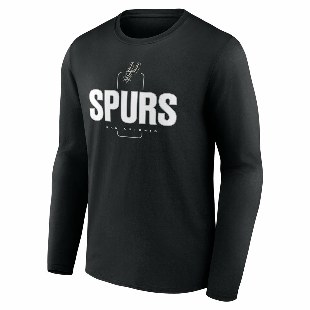 Black San Antonio Spurs Center Court Name & Number Custom Long Sleeve T-Shirt | NBA