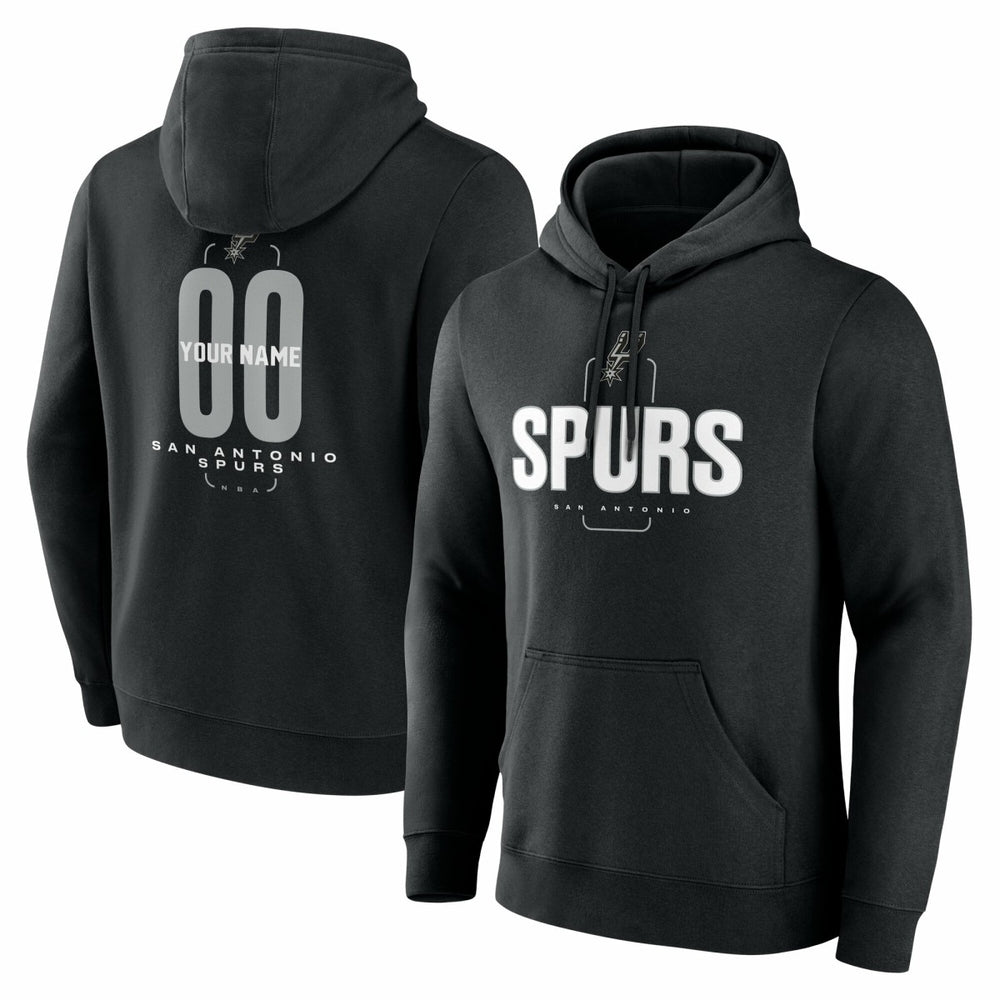 Black San Antonio Spurs Center Court Name & Number Custom Hoodie | NBA