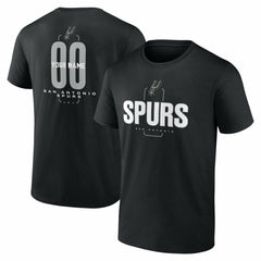 Black San Antonio Spurs Center Court Name & Number Custom T-Shirt | NBA
