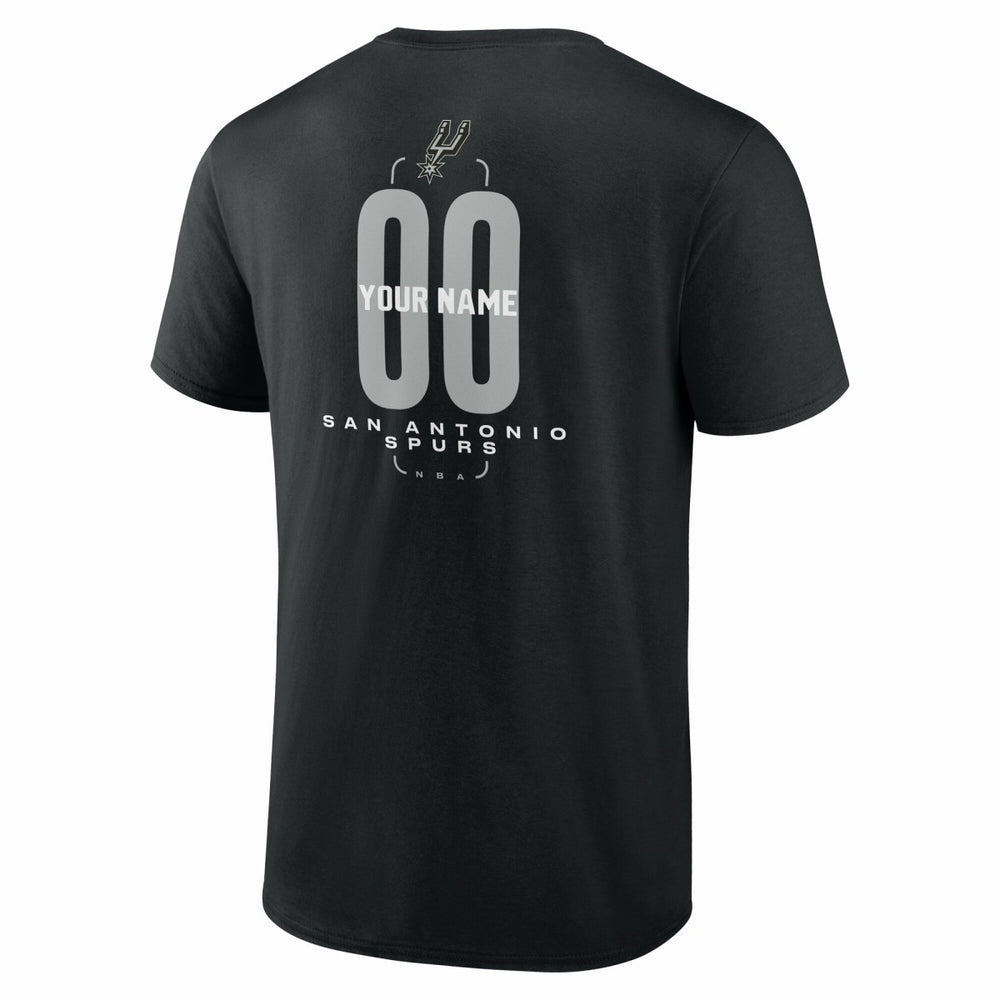 Black San Antonio Spurs Center Court Name & Number Custom T-Shirt | NBA