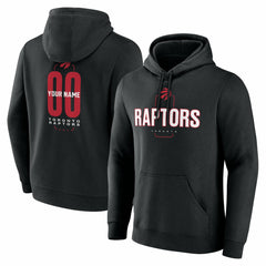 Black Toronto Raptors Center Court Name & Number Custom Hoodie | NBA