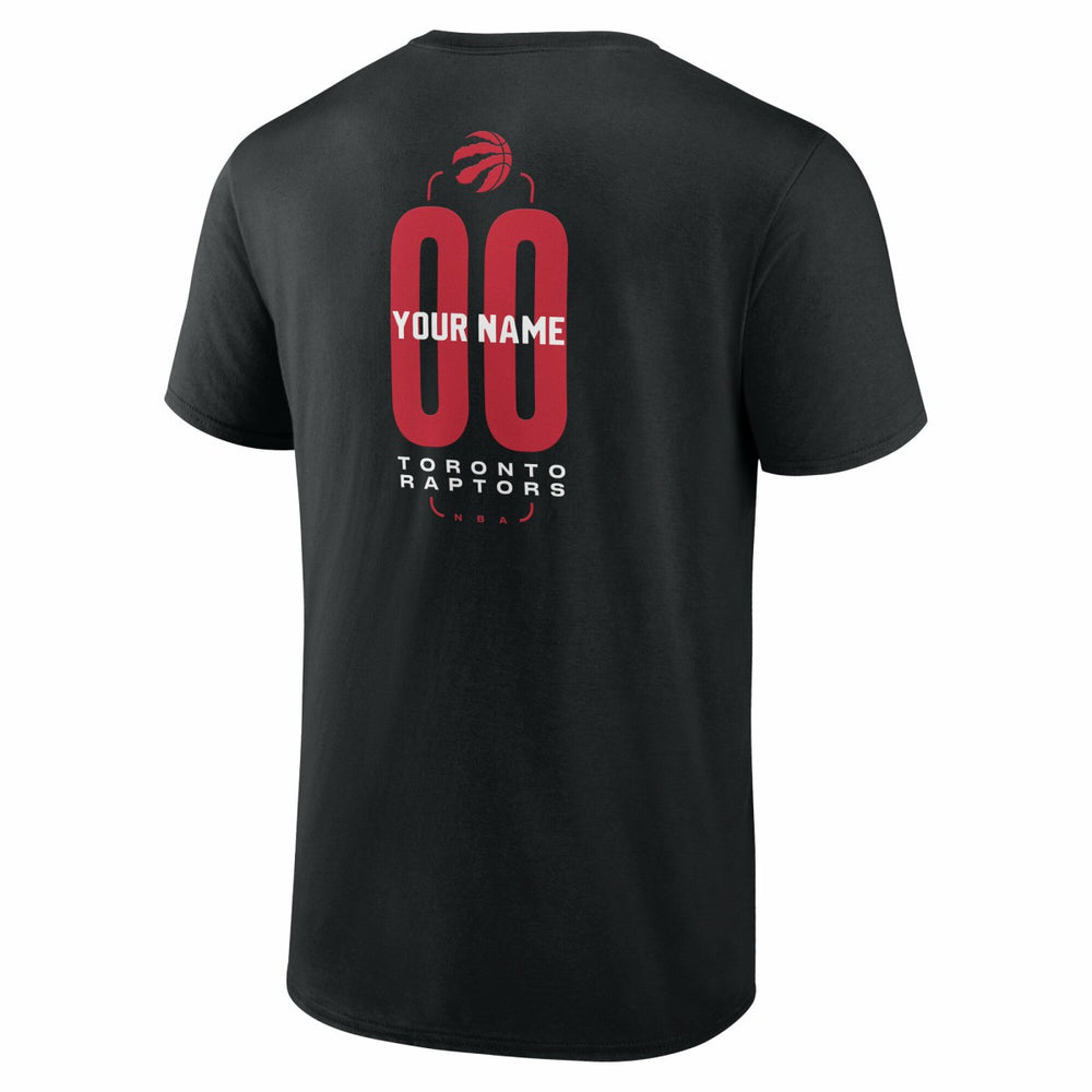 Black Toronto Raptors Center Court Name & Number Custom T-Shirt | NBA