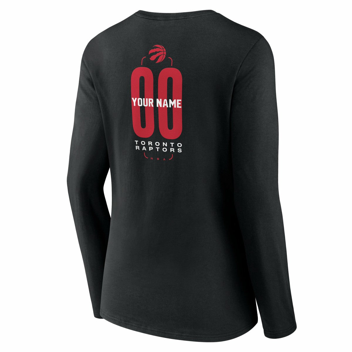 Black Toronto Raptors Women's Center Court Name & Number Custom Long Sleeve V-Neck T-Shirt | NBA