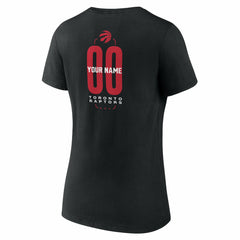 Black Toronto Raptors Women's Center Court Name & Number Custom V-Neck T-Shirt | NBA