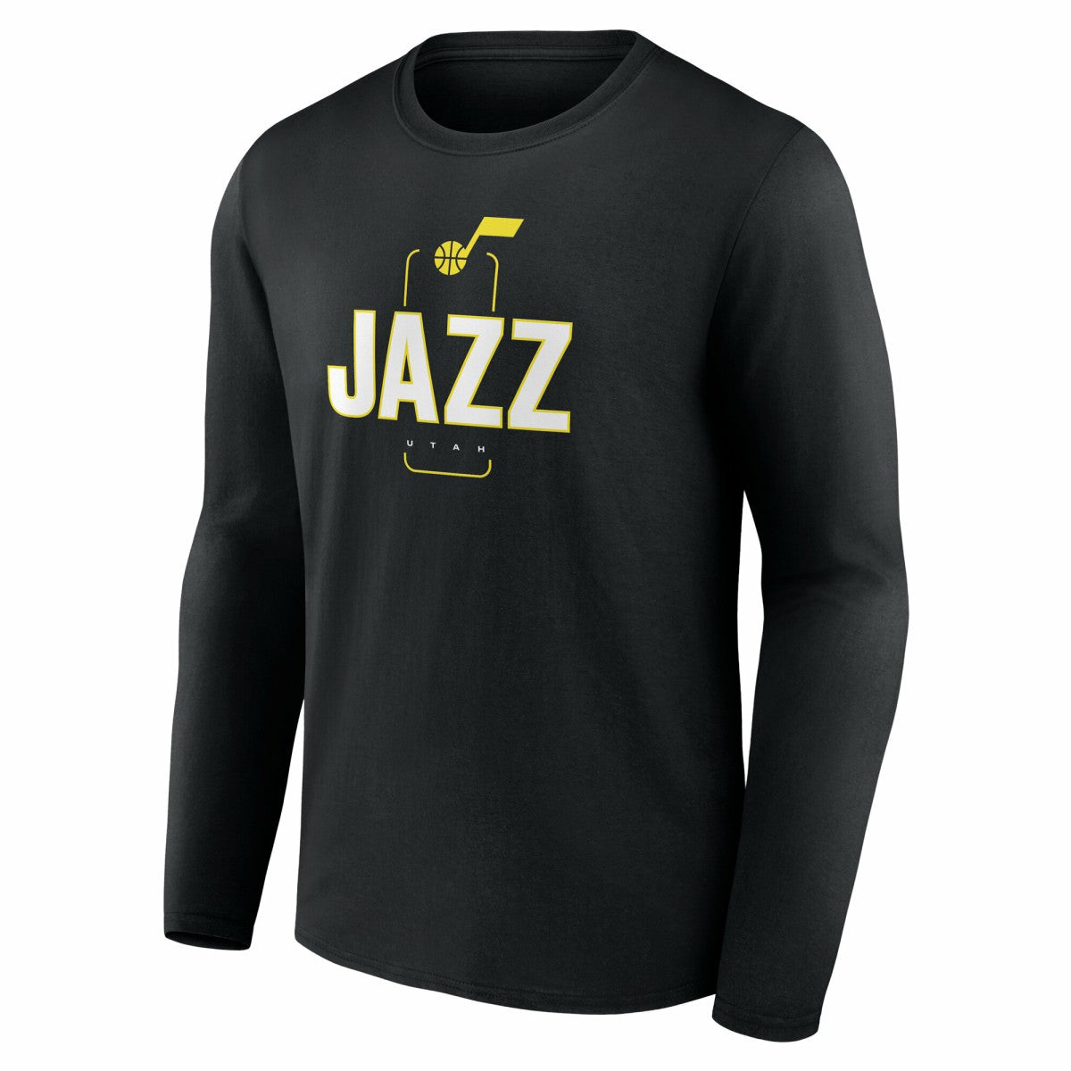 Black Utah Jazz Center Court Name & Number Custom Long Sleeve T-Shirt | NBA