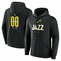 Black Utah Jazz Center Court Name & Number Custom Hoodie | NBA