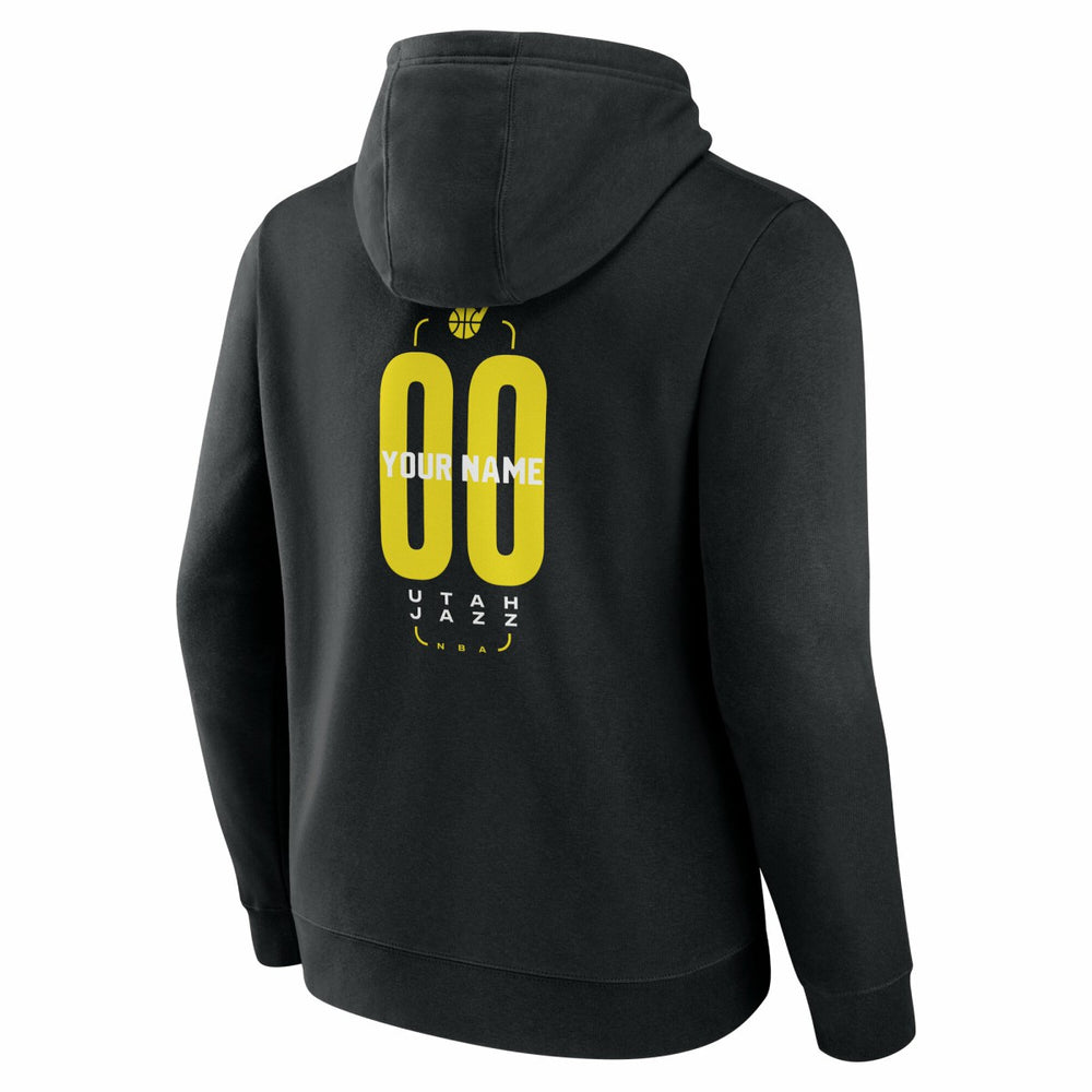 Black Utah Jazz Center Court Name & Number Custom Hoodie | NBA