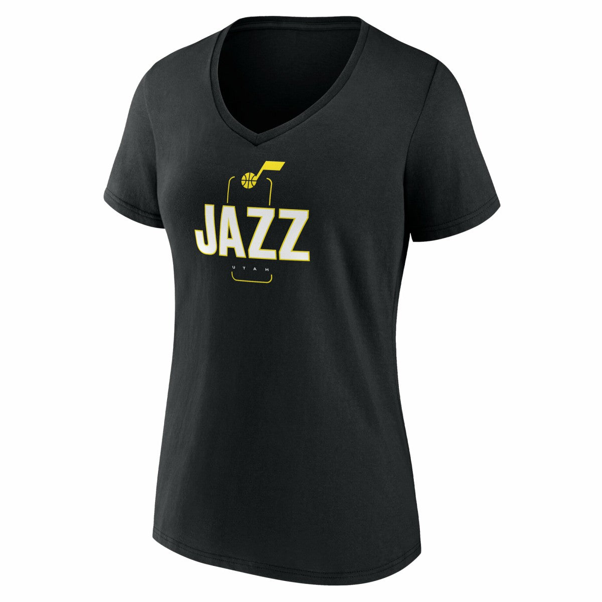 Black Utah Jazz Women's Center Court Name & Number Custom V-Neck T-Shirt | NBA
