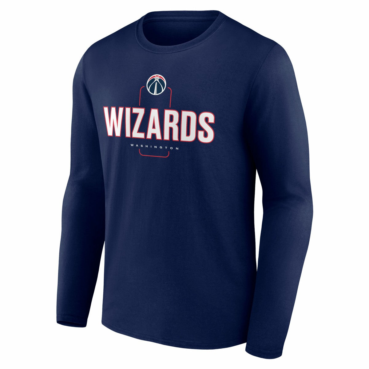 Navy Washington Wizards Center Court Name & Number Custom Long Sleeve T-Shirt | NBA