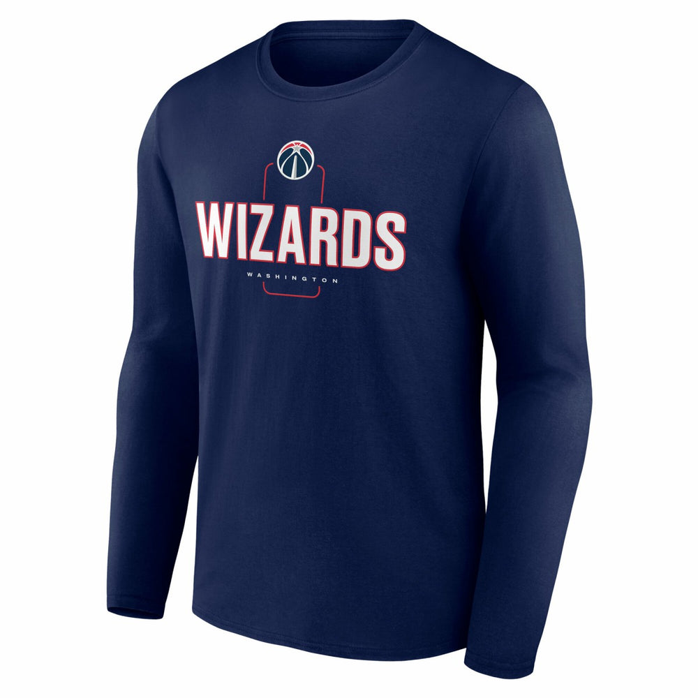 Navy Washington Wizards Center Court Name & Number Custom Long Sleeve T-Shirt | NBA