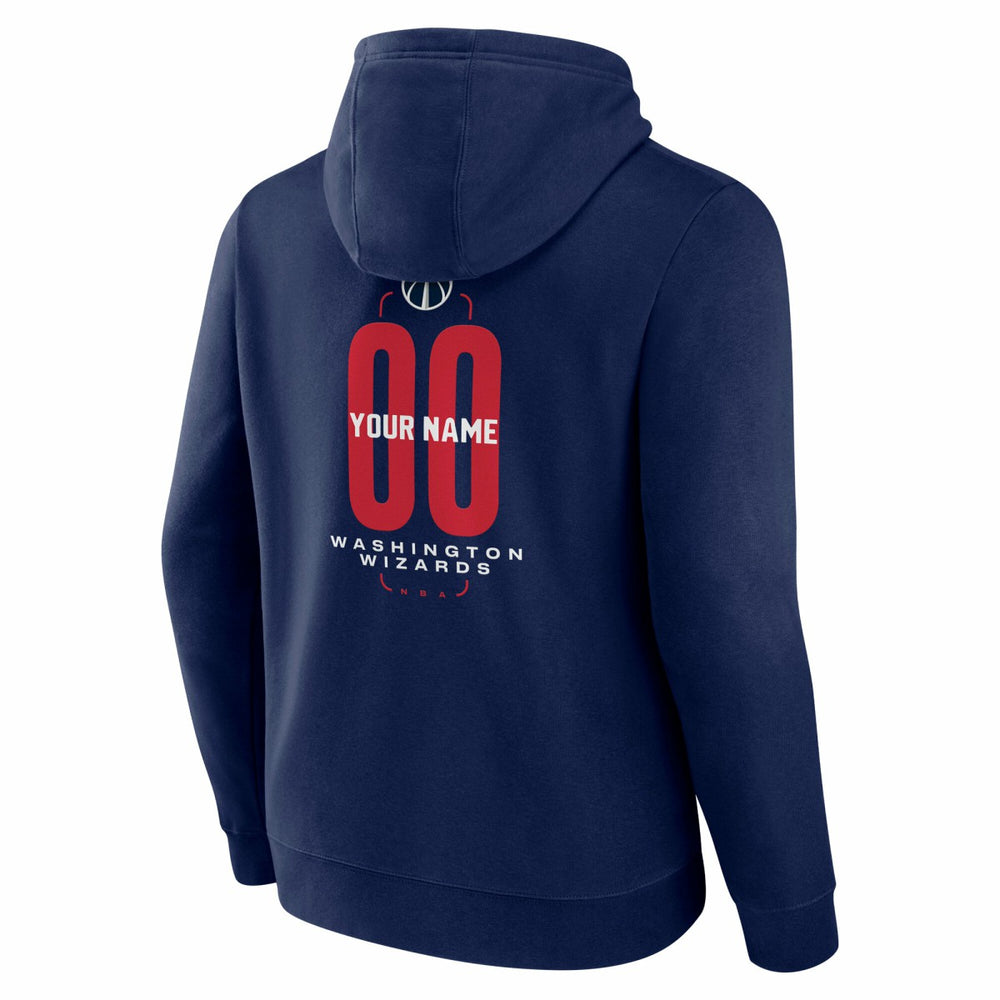 Navy Washington Wizards Center Court Name & Number Custom Hoodie | NBA