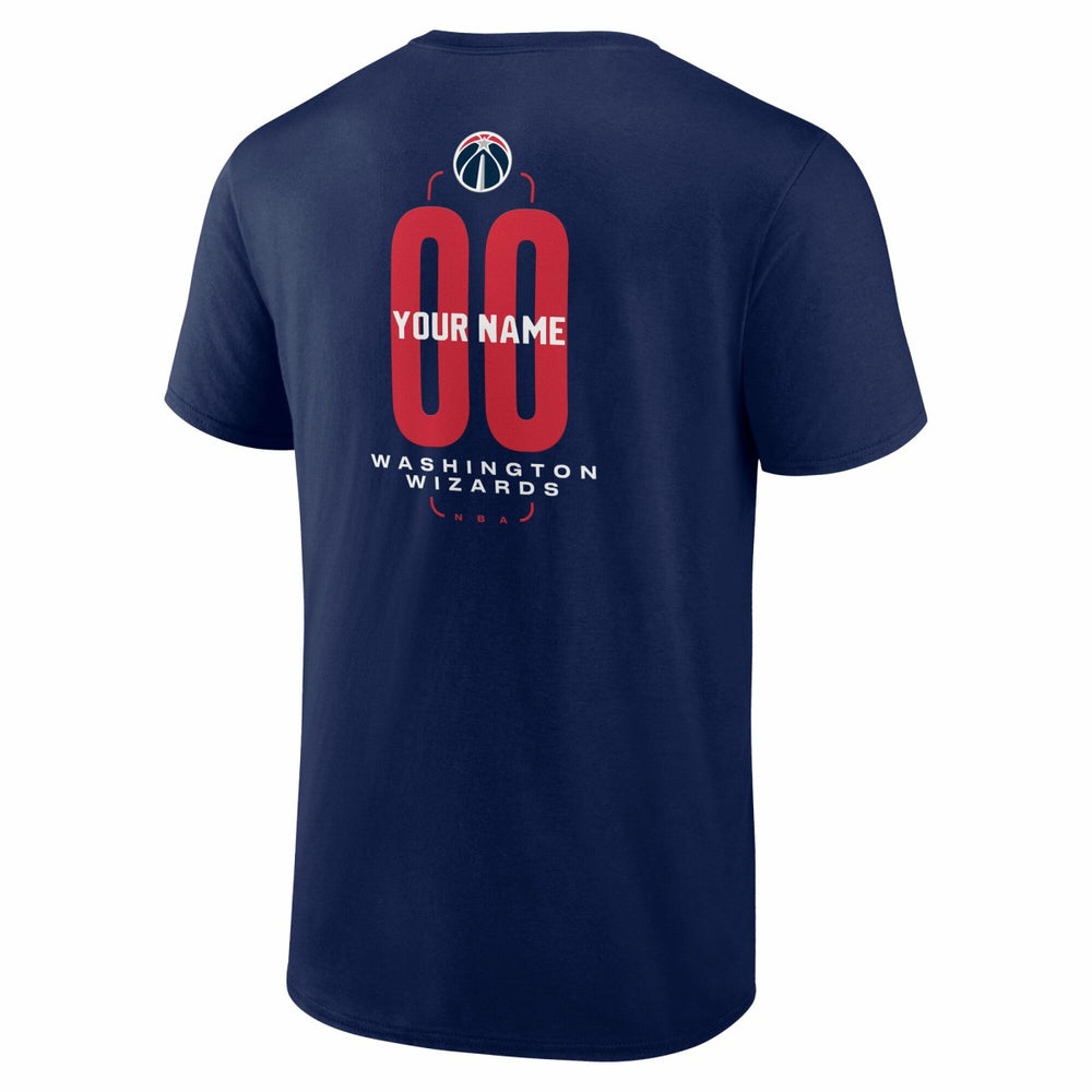 Navy Washington Wizards Center Court Name & Number Custom T-Shirt | NBA